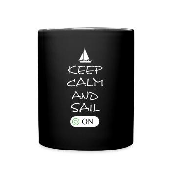 sailing keep calm - Tasse einfarbig - Schwarz - Vorne