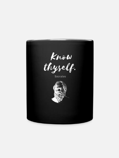 Kennen Sie sich Sokrates - Tasse einfarbig - Schwarz