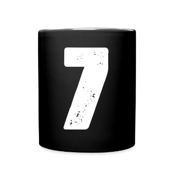 7 Maillot numéro - Mug uni - noir - Devant