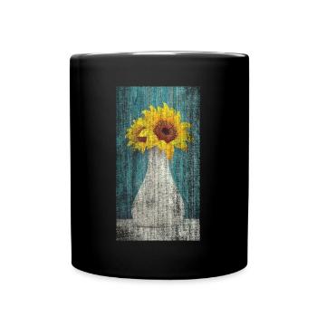 Bouquet de tournesol - Mug uni - noir - Devant