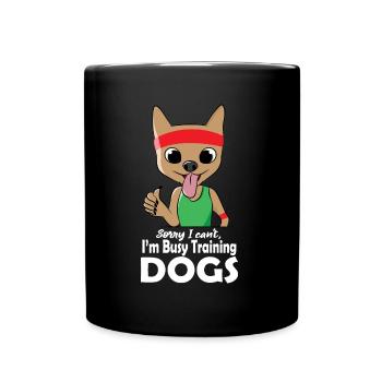Zitat der Dog Obedience School, fleißiges Training - Tasse einfarbig - Schwarz - Vorne