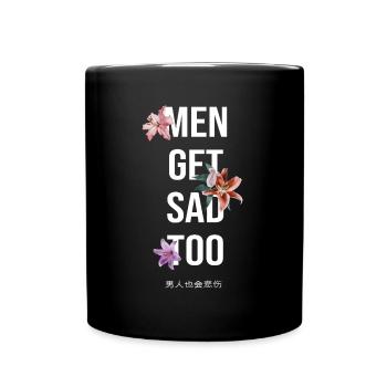 japanese style Men get sad too - Full Colour Mug - black - Front