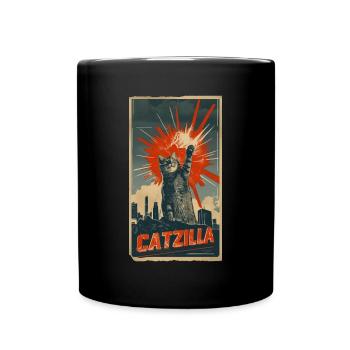 Catzilla - Tasse einfarbig - Schwarz - Vorne
