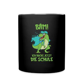 Schulanfang Geschenke Einschulung Erste Klasse - Tasse einfarbig - Schwarz - Vorne