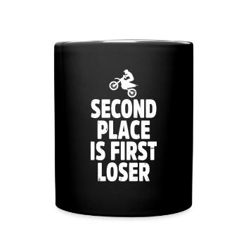 Motocross Geschenk Motorradfahrer Motorrad Enduro - Tasse einfarbig - Schwarz - Vorne