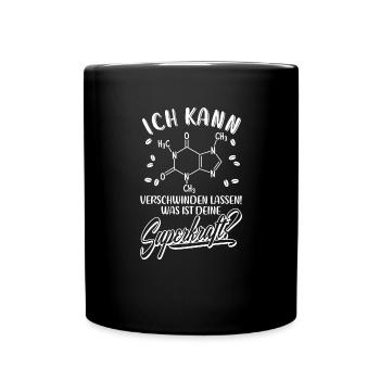 koffein Kaffee Spruch Chemische Formel Lustig - Tasse einfarbig - Schwarz - Vorne