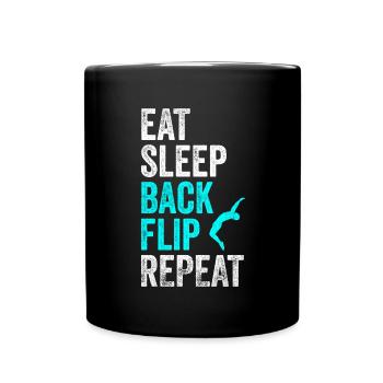 Eat Sleep Back Flip Repeat Shirt Gymnastic Tee - Tasse einfarbig - Schwarz - Vorne