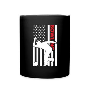 Sport Us Flag Bowling - Full Colour Mug - black - Front