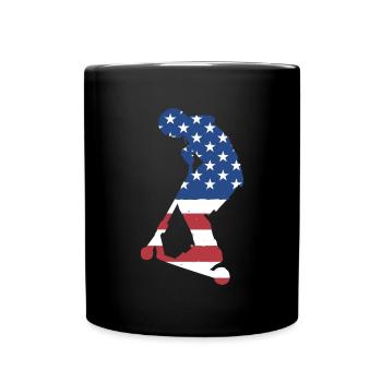 Sport Us Flag Scooter - Full Colour Mug - black - Front