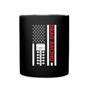 Sport Us Flag Drag Racing - Mug uni - noir - Devant