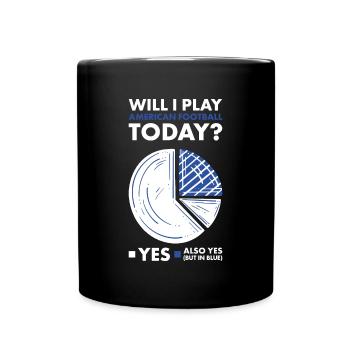 Sport vais-je jouer au football américain - Mug uni - noir - Devant