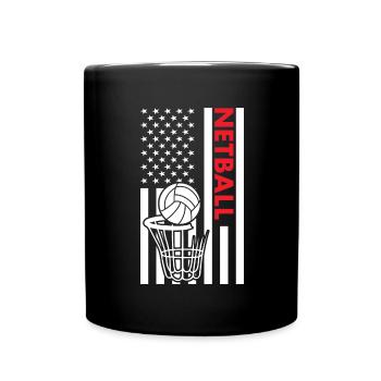 Sport Us Flag Netball - Tasse einfarbig - Schwarz - Vorne