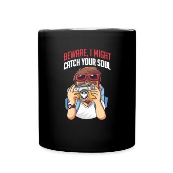Fotograf - Vorsicht ich könnte deine Seele fangen - Tasse einfarbig - Schwarz - Vorne