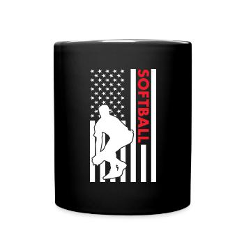 Sport Us Flag Softball - Tasse einfarbig - Schwarz - Vorne