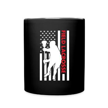 Sport Us Flag Field Lacrosse - Full Colour Mug - black - Front