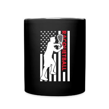 Sport Us Flag Racquetball - Full Colour Mug - black - Front