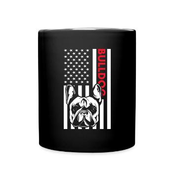 Bulldog Us Flag - Mug uni - noir - Devant