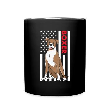 Boxer Us Flag - Full Colour Mug - black - Front