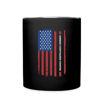 German Shorthaired Pointer Us Flag - Full Colour Mug - black - Front