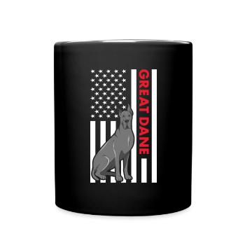 Drapeau des États-Unis de Dogue - Mug uni - noir - Devant
