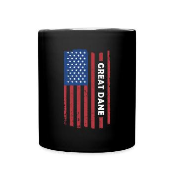 Drapeau des États-Unis de Dogue - Mug uni - noir - Devant