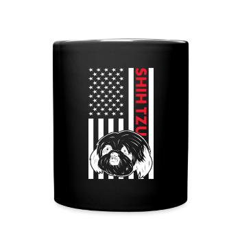 Shih Tzu Us Drapeau - Mug uni - noir - Devant