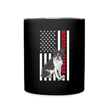 Boston Terrier Us Flag - Full Colour Mug - black - Front