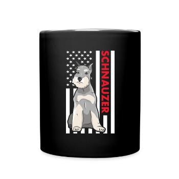 Schnauzer Us Flag - Mug uni - noir - Devant