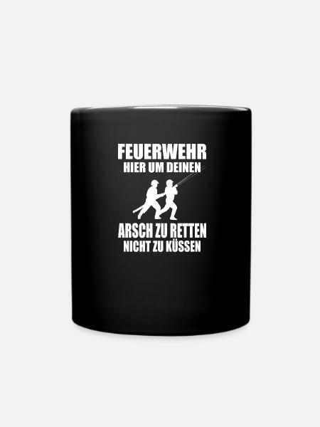 Feuerwehr - Tasse einfarbig - Schwarz