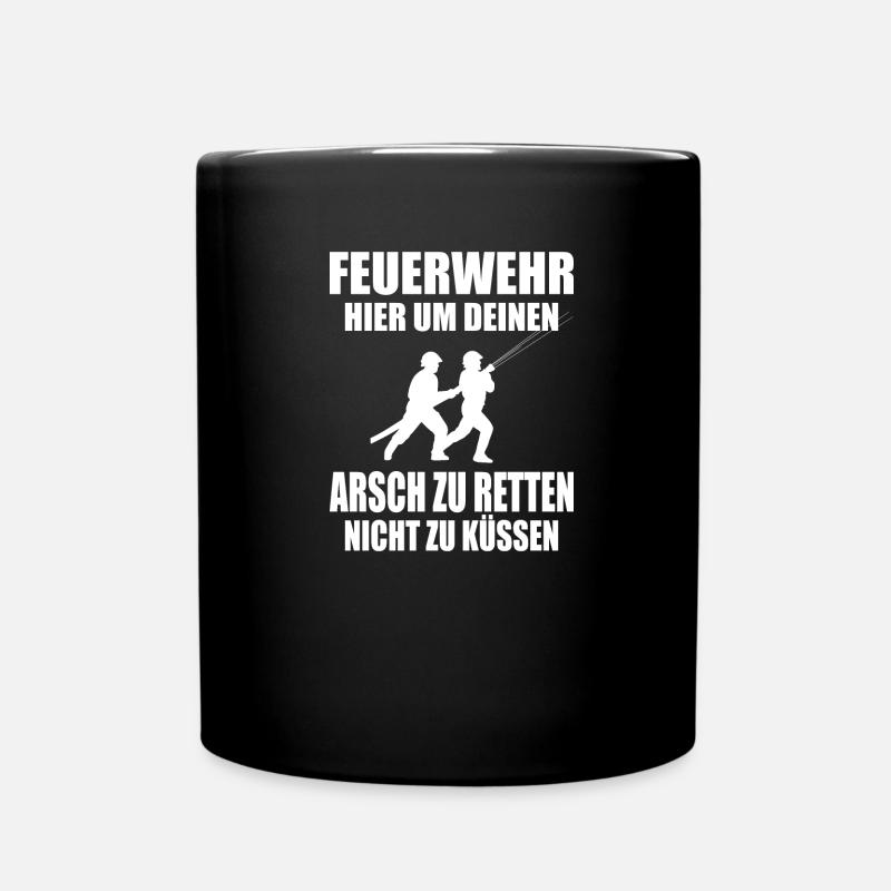 Feuerwehr - Tasse einfarbig - Schwarz