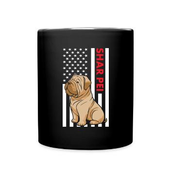 Drapeau de Shar Pei Us - Mug uni - noir - Devant