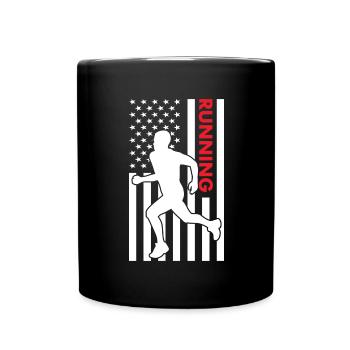 Sport Us Flag Running - Tasse einfarbig - Schwarz - Vorne