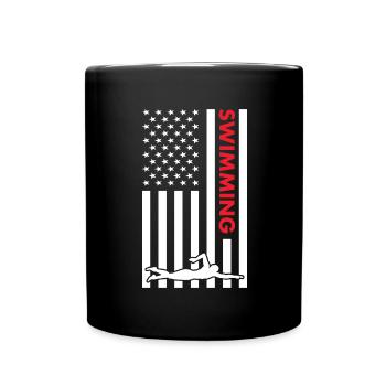Sport Us Drapeau Natation - Mug uni - noir - Devant