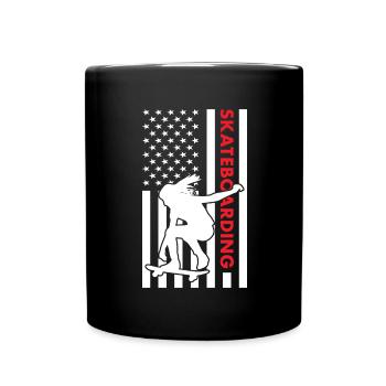 Sport Us Flag Skateboarding - Tasse einfarbig - Schwarz - Vorne