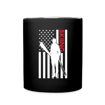 Sport Us Drapeau Ski - Mug uni - noir - Devant