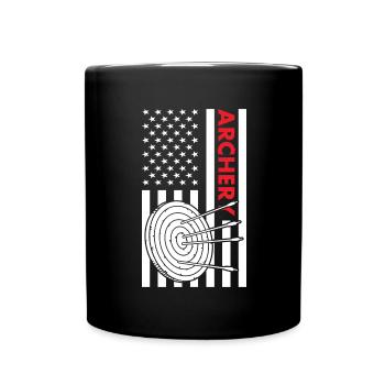 Sport Us Flag Archery - Full Colour Mug - black - Front