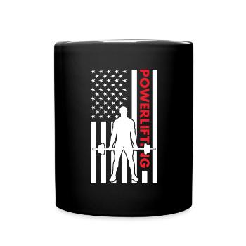 Sport Us Flag Powerlifting - Full Colour Mug - black - Front
