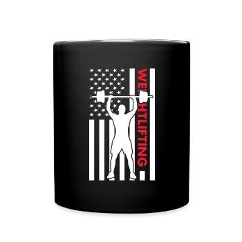Sport Us Flag Haltérophilie - Mug uni - noir - Devant