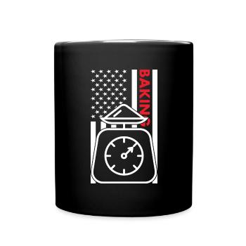Baker Us Flag Baking - Tasse einfarbig - Schwarz - Vorne