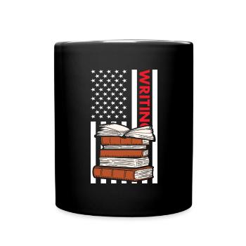 Écrivain Nous Flag Écriture - Mug uni - noir - Devant