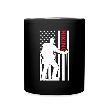 Hiker Us Drapeau Randonnée - Mug uni - noir - Devant