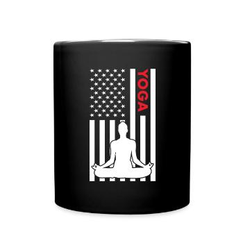 Yogi Us Flag Yoga - Tasse einfarbig - Schwarz - Vorne