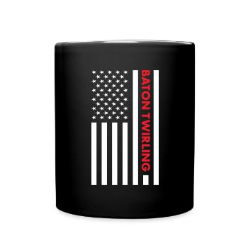 Baton Twirler Us Flag Baton Twirling - Full Colour Mug - black - Front