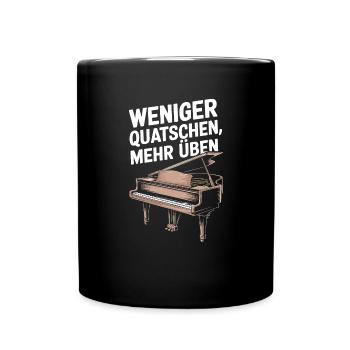 Piano Spieler Konzertflügel Klavier und Pianist - Tasse einfarbig - Schwarz - Vorne
