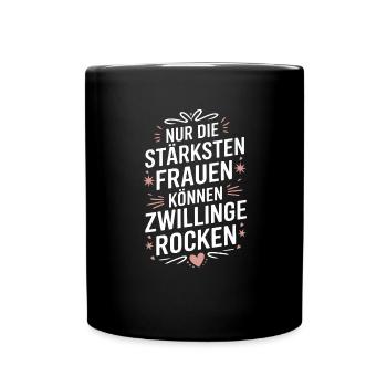 Twin Mom Zwillingsmutter Mama von Zwillingen - Tasse einfarbig - Schwarz - Vorne