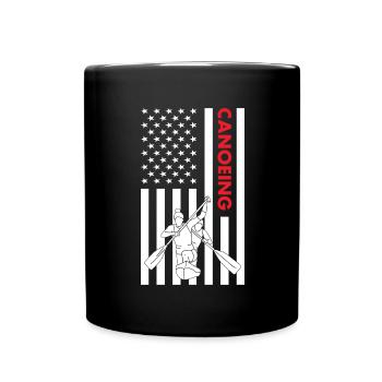 canoéiste Drapeau américain canoë - Mug uni - noir - Devant