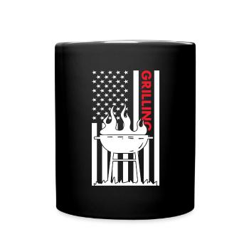 Griller Us Flag Grilling - Full Colour Mug - black - Front