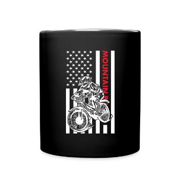 Motard Drapeau Us VTT - Mug uni - noir - Devant