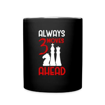 Schach Schachspieler - Tasse einfarbig - Schwarz - Vorne