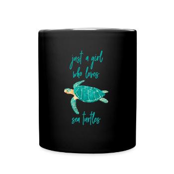 Sea Turtle Just a Girl Who Loves Turtles - Full Colour Mug - black - Front